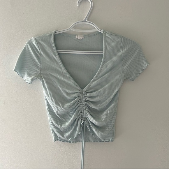 Garage Baby  Blue Vacation Rauche Top - Picture 1 of 4